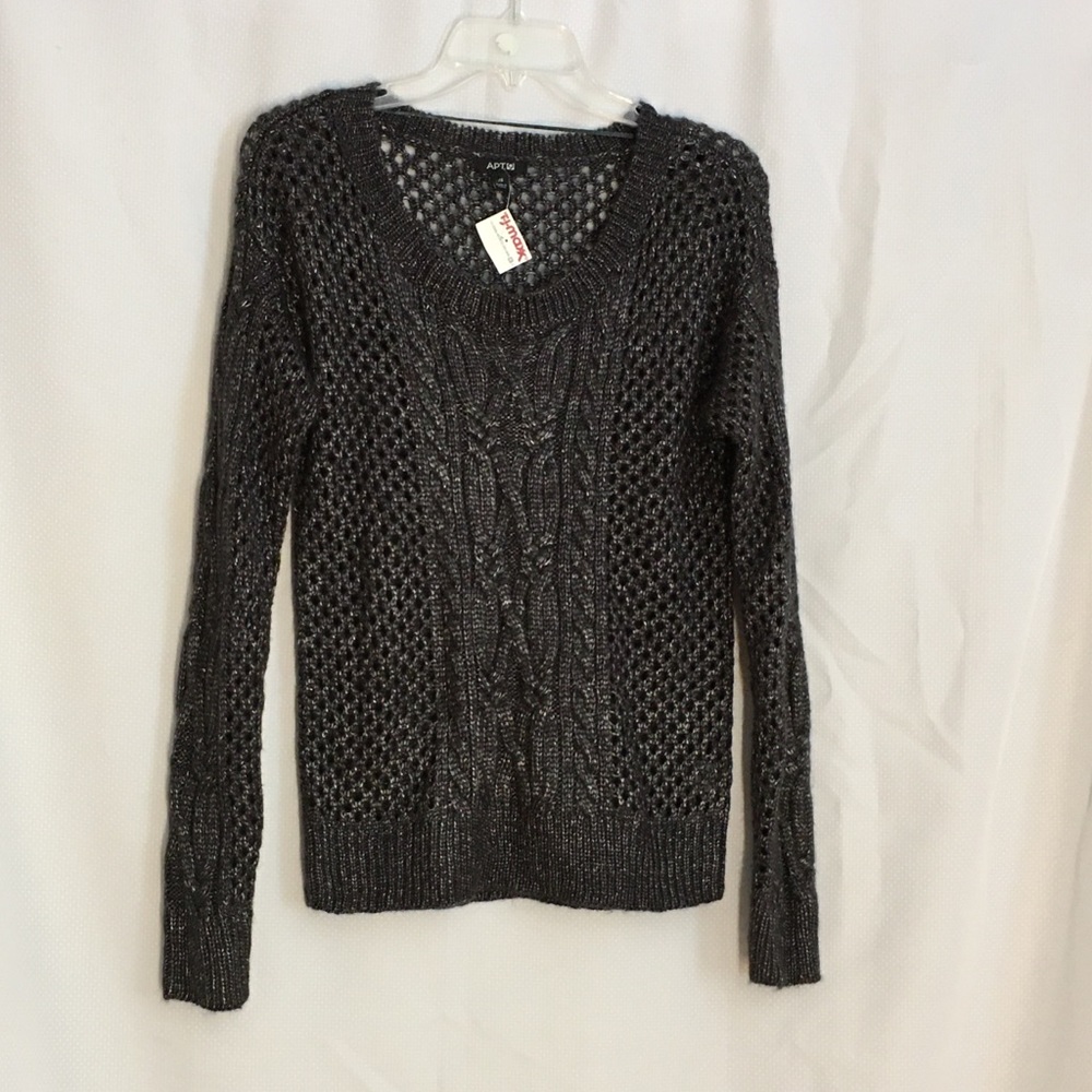 NWT Apt 9 Metallic Gray Sweater Size XS